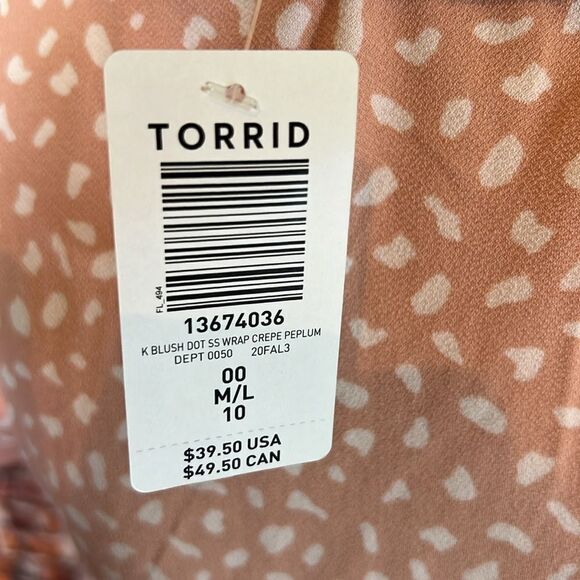 NWT Torrid Crepe Wrap Peplum Blouse - Picture 7 of 8